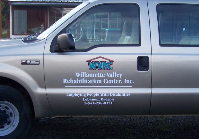 Truck door lettering for Willamette Valley Rehabilitation Center
