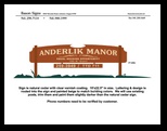 Sketch Drawing of main sign for Anderlik Manor